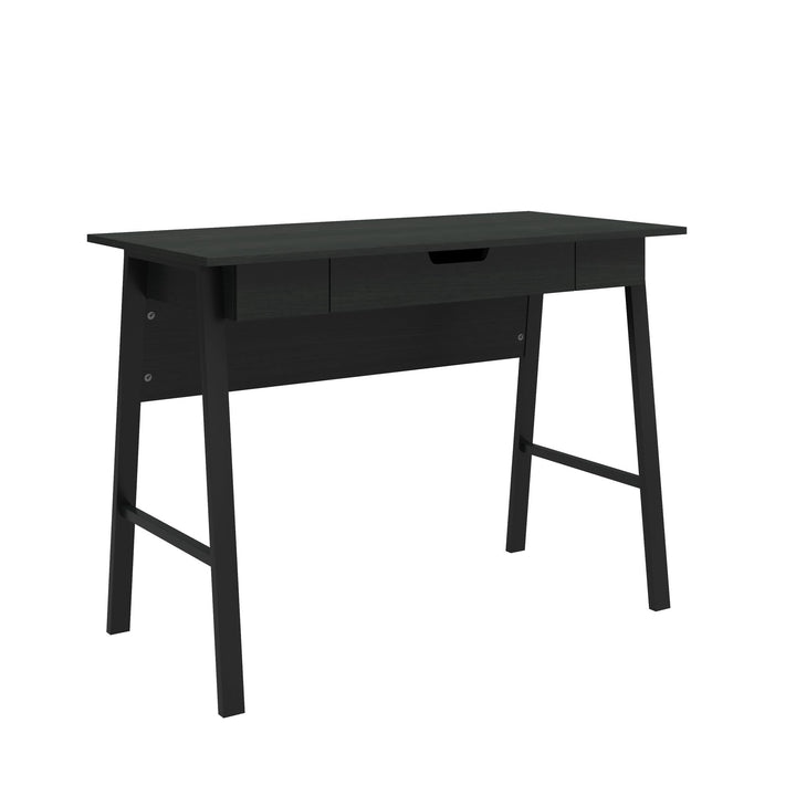 Oxford Computer Desk with Large Pull Out Storage Drawer - Black Oak