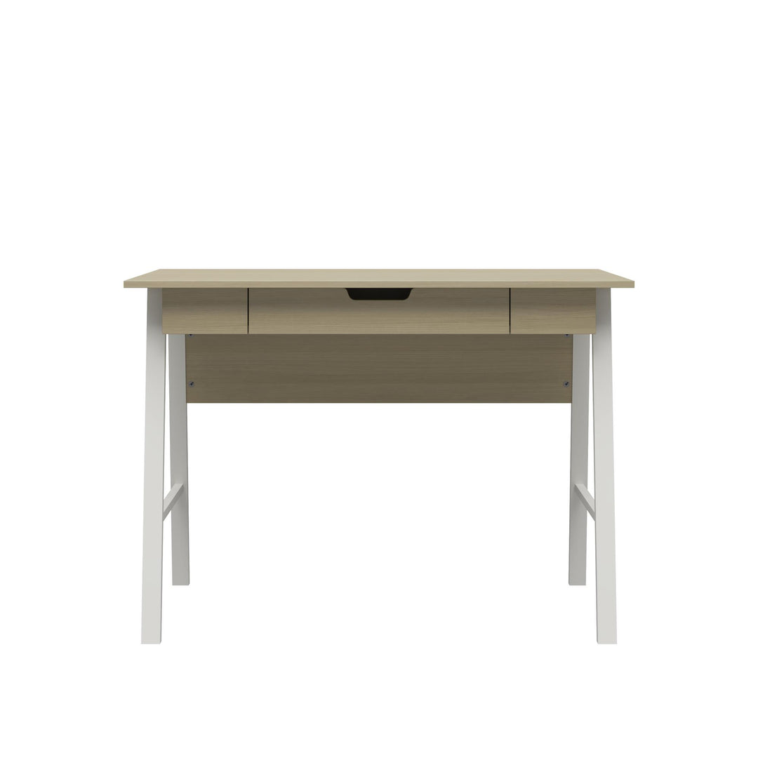 Oxford Computer Desk with Large Pull Out Storage Drawer - Pale Oak