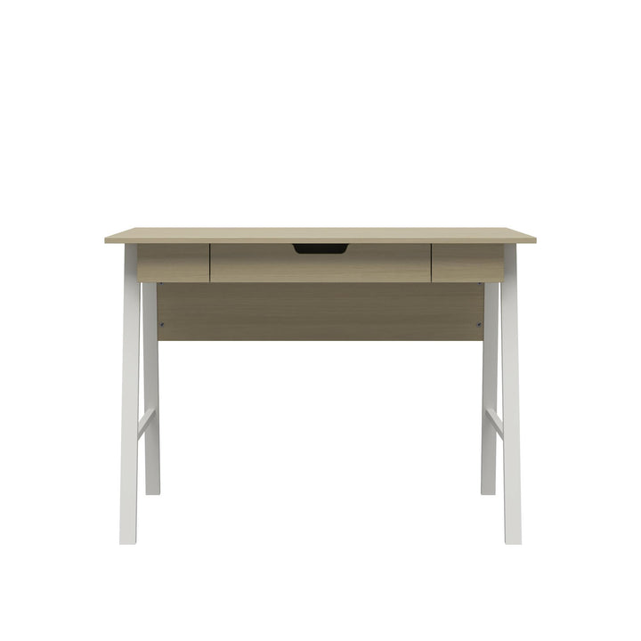 Oxford Computer Desk with Large Pull Out Storage Drawer - Pale Oak