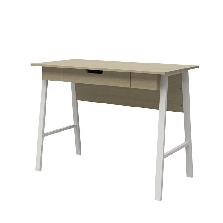 Oxford Computer Desk with Large Pull Out Storage Drawer - Pale Oak