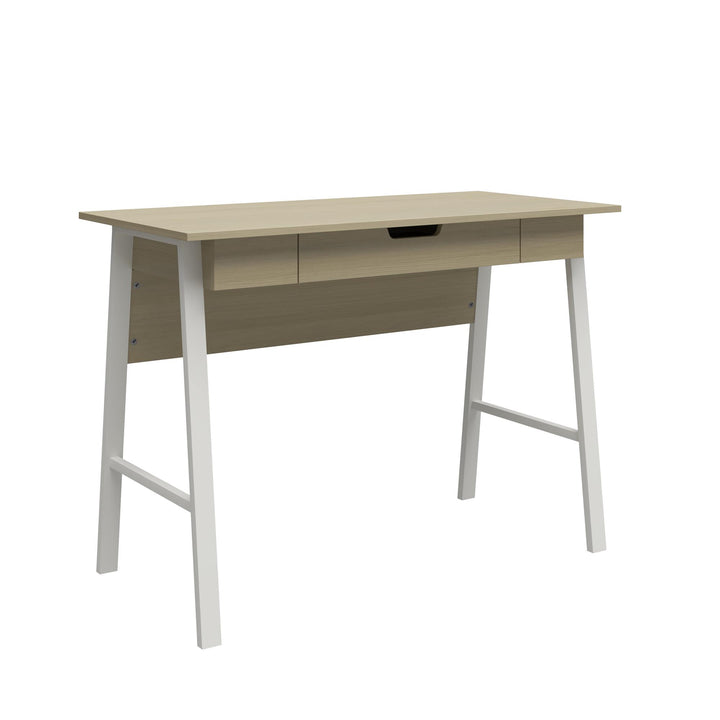 Oxford Computer Desk with Large Pull Out Storage Drawer - Pale Oak