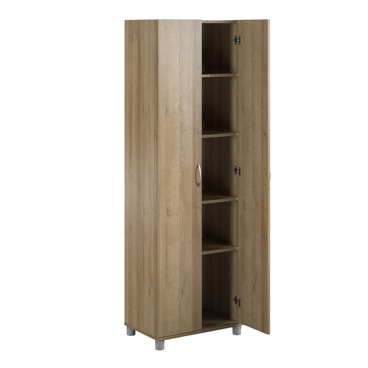 Basin 24 Inch 2 Door Utility Storage Cabinet - Natural