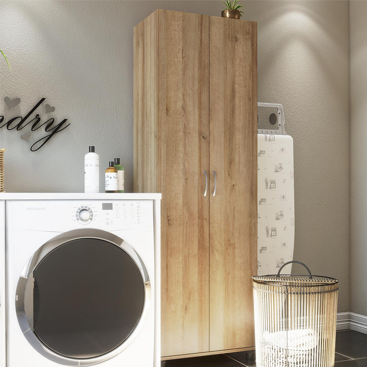 Basin 24 Inch 2 Door Utility Storage Cabinet - Natural