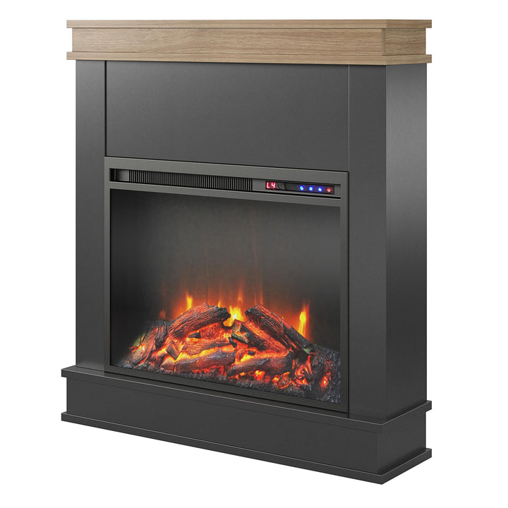 Stylish Mateo Fireplace with 23 Inch Insert -  Black