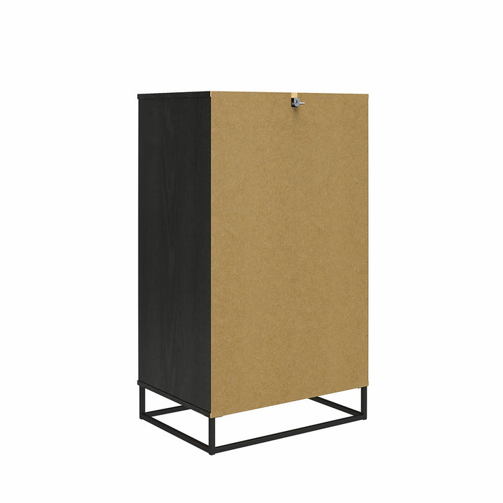 5 Drawer Dresser with Sleek Style -  Black Oak