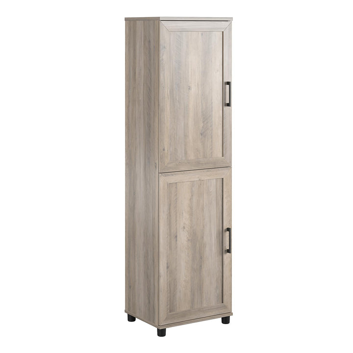 Tindall Modern Farmhouse 2 Door Kitchen Pantry Cabinet - Gray Oak