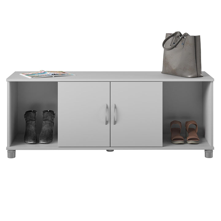 Basin Shoe Storage Bench with Seating Area and Adjustable Feet - Dove Gray