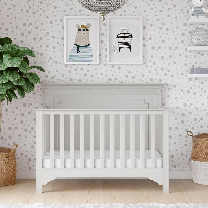 Heavenly Dreams Deluxe Dual 2-in-1 Baby Crib and Toddler Mattress - White - Crib & Toddler Mattress