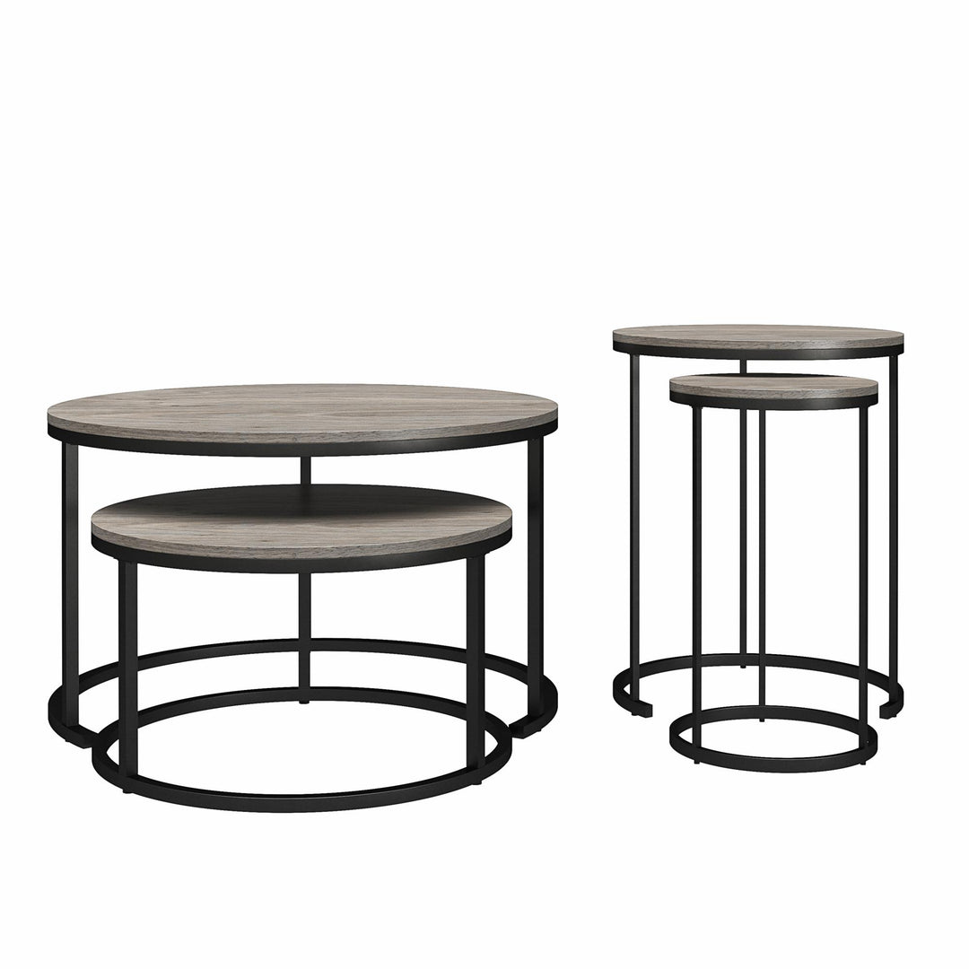 Nesting Coffee Table and End Table Set -  Gray Oak