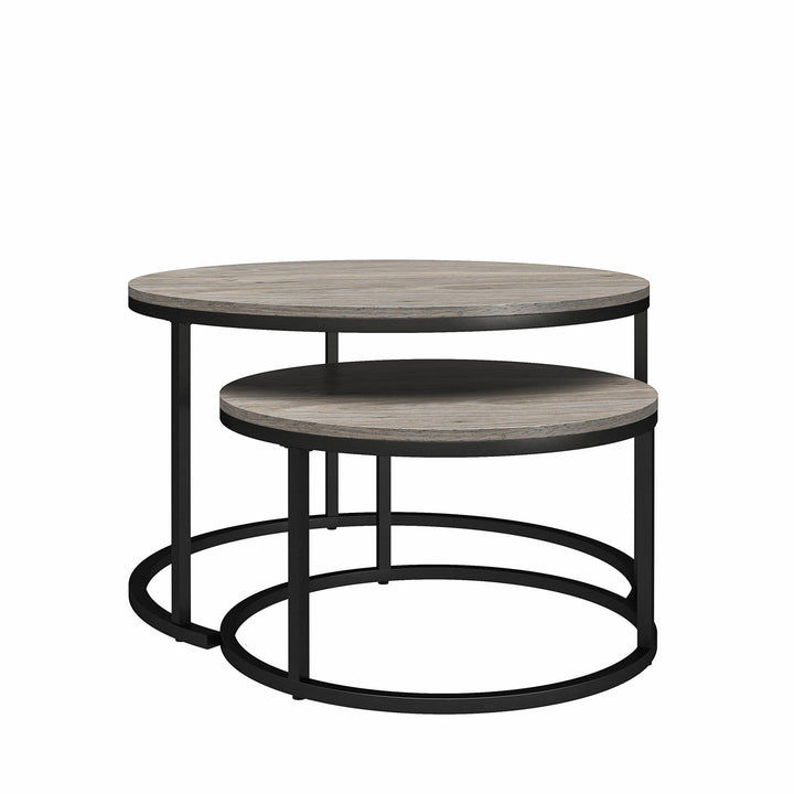 Nesting Table Set with 4 Pieces -  Gray Oak