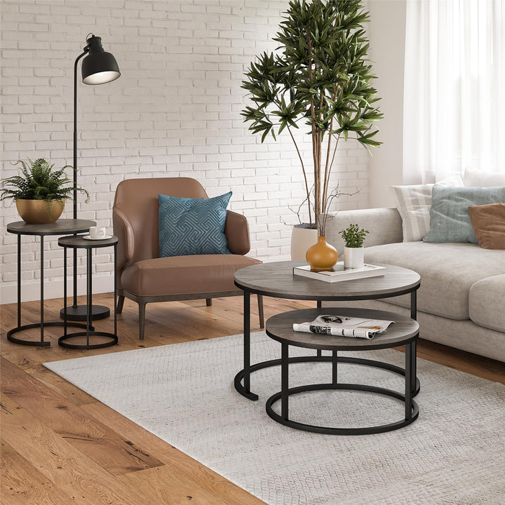 Camdale 4 Piece Nesting Table Set -  Gray Oak