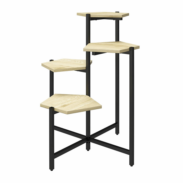 Brookville Plant Stand with Minimalistic 2-Tone Design - Natural