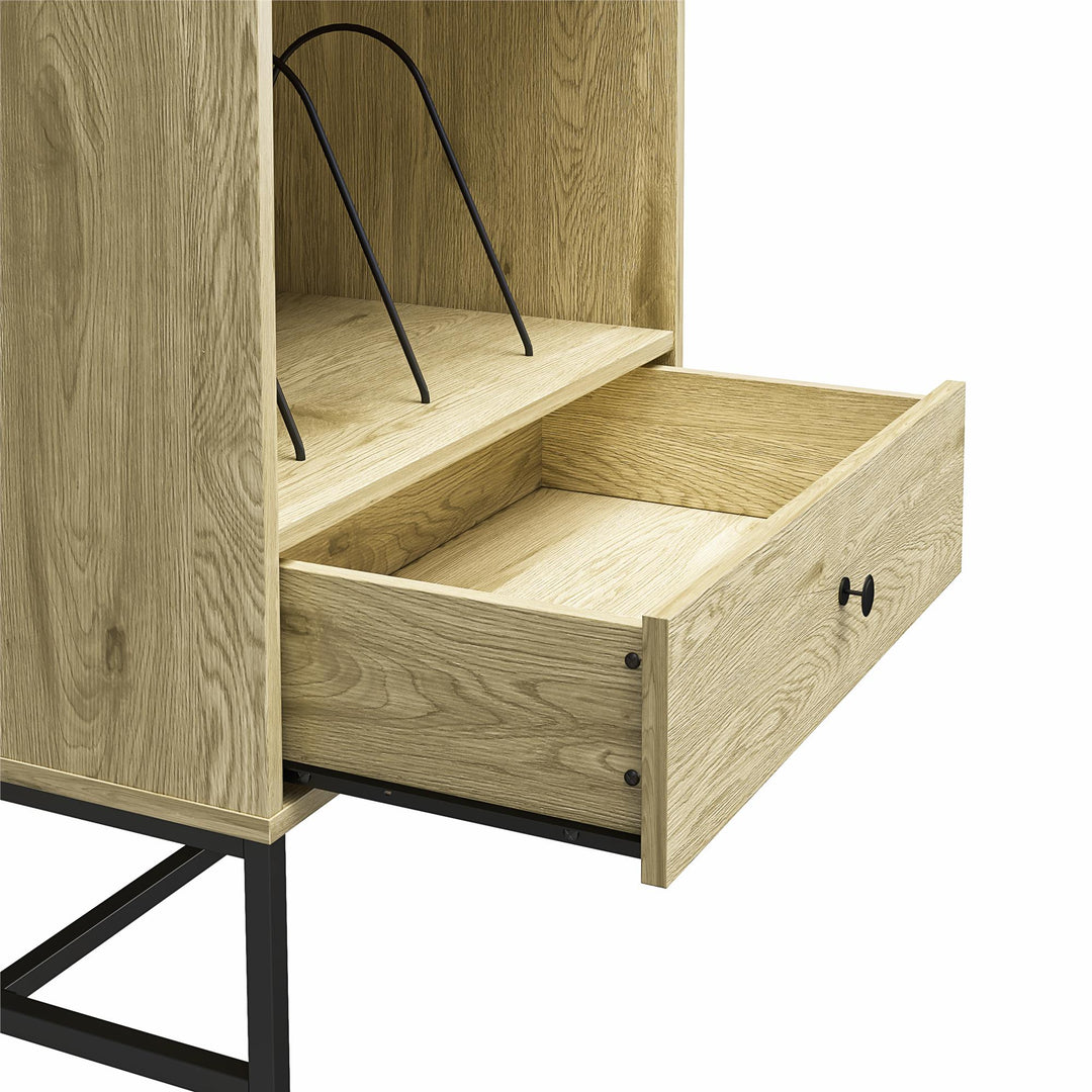 Minimalist Brookville: metal, woodgrain finish - Natural