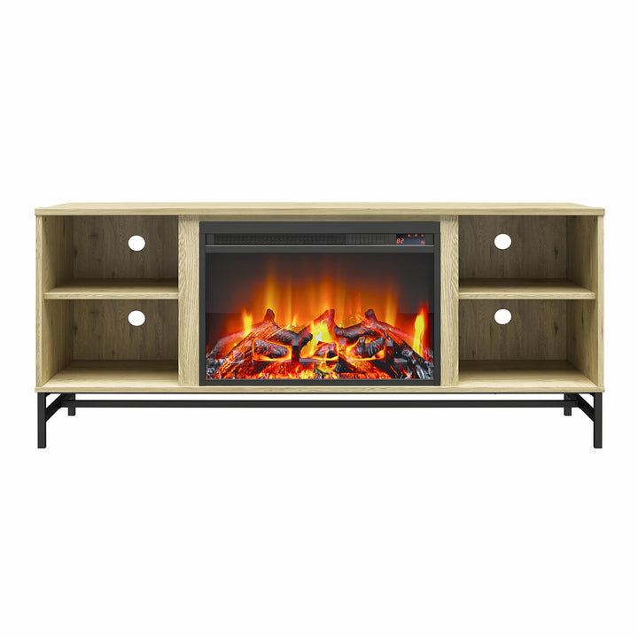 Brookville Fireplace TV Stand for TVs up to 64 Inches - Natural