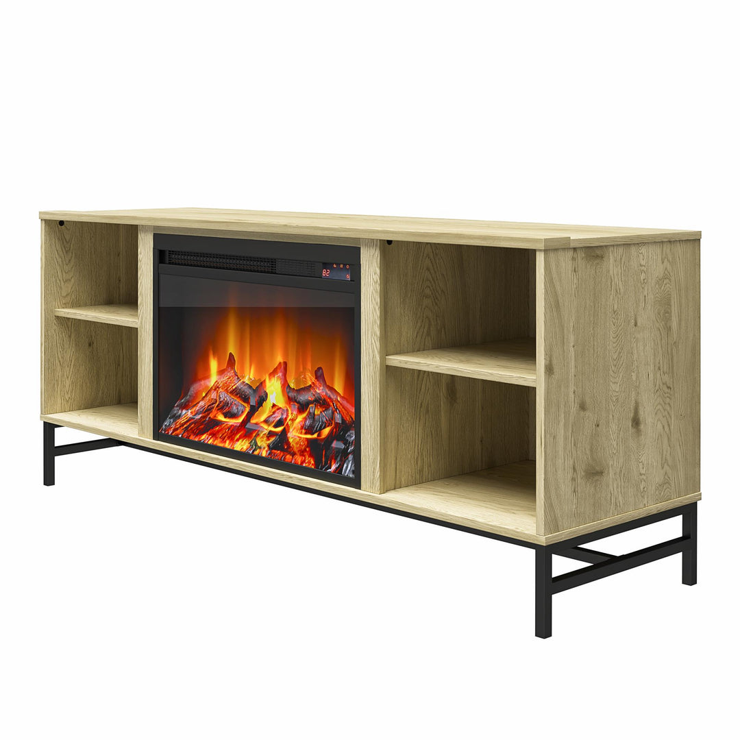 Chic fireplace stand for modern TVs - Natural