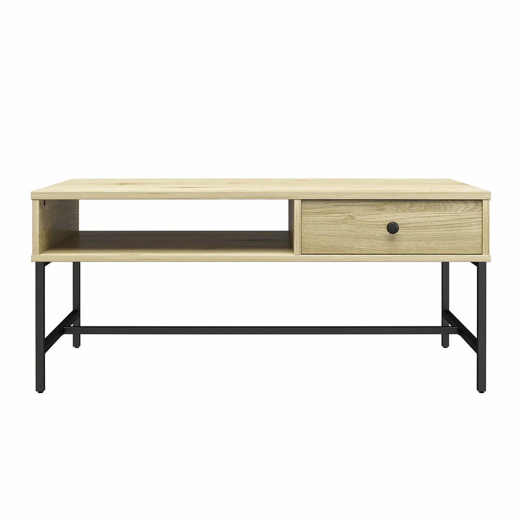 Brookville Coffee Table with 1 Drawer and Open Cubby - Natural
