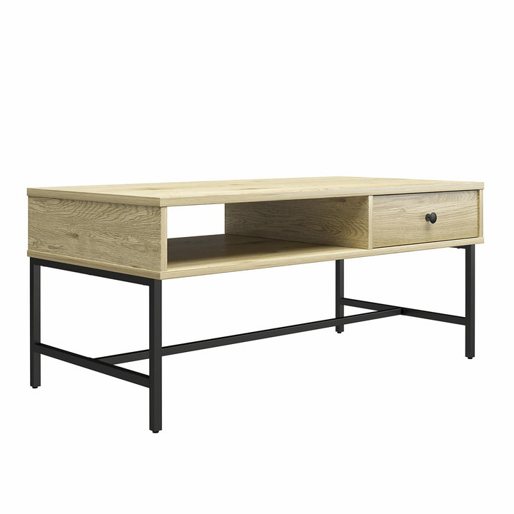 Coffee Table with 1 Drawer and Open Cubby - Natural