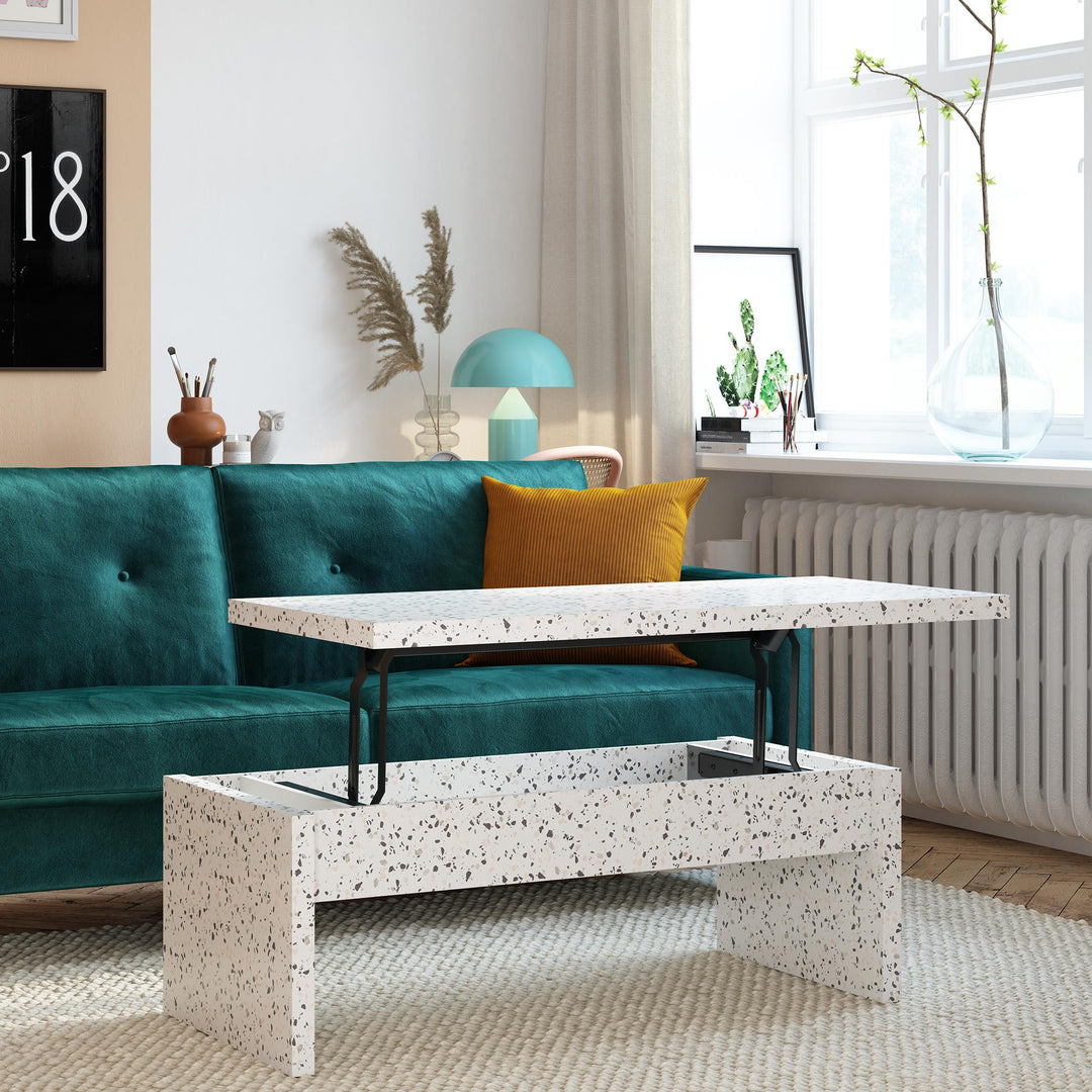 Winston Rectangular Lift Top Coffee Table - Terrazzo