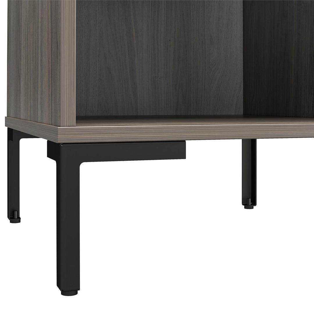 Sophisticated nightstand: engineered wood, metal legs - Weathered Oak