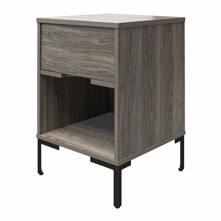 Rolland Nightstand with 1 Drawer and Open Cubby - Weathered Oak