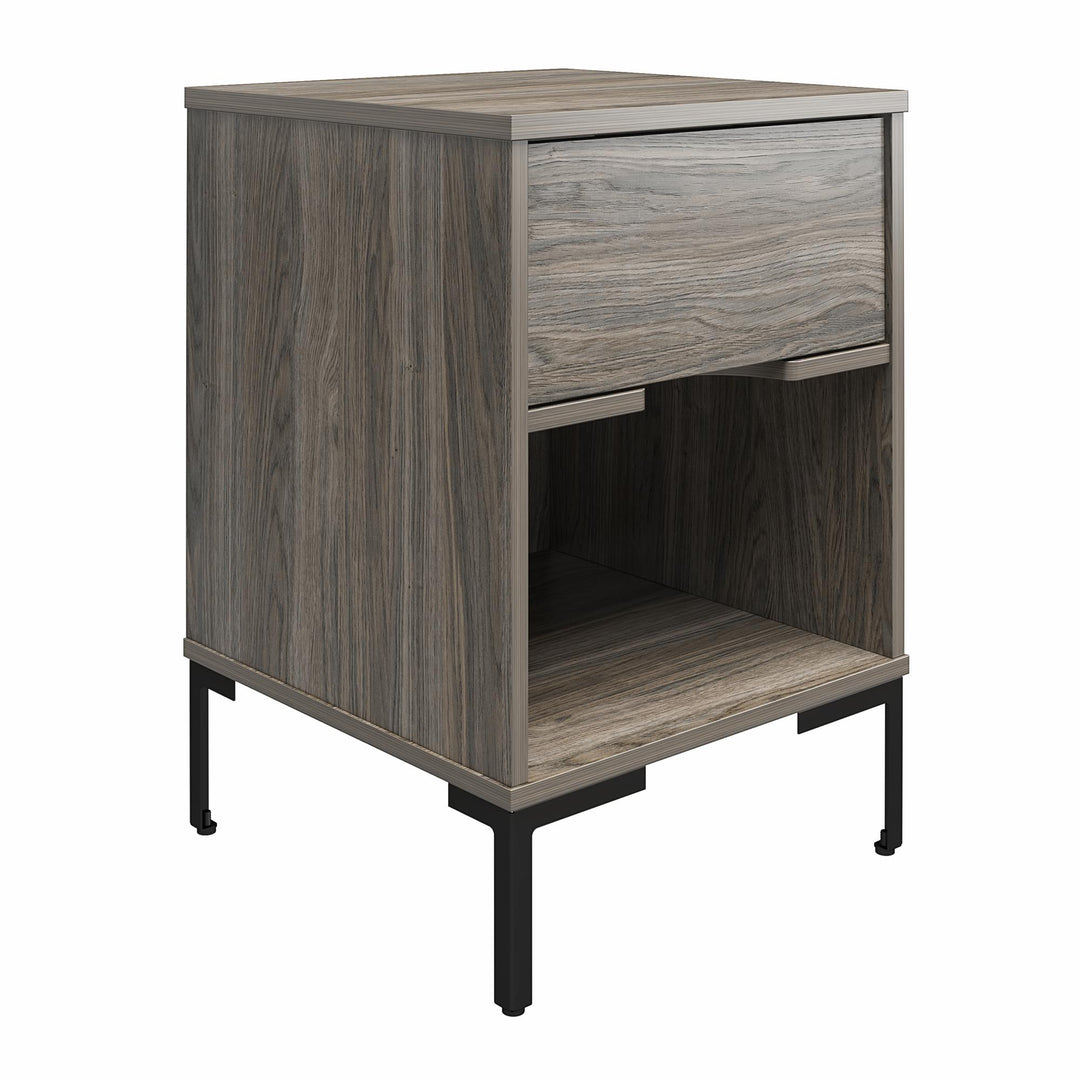Rolland Nightstand with 1 Drawer and Open Cubby - Weathered Oak