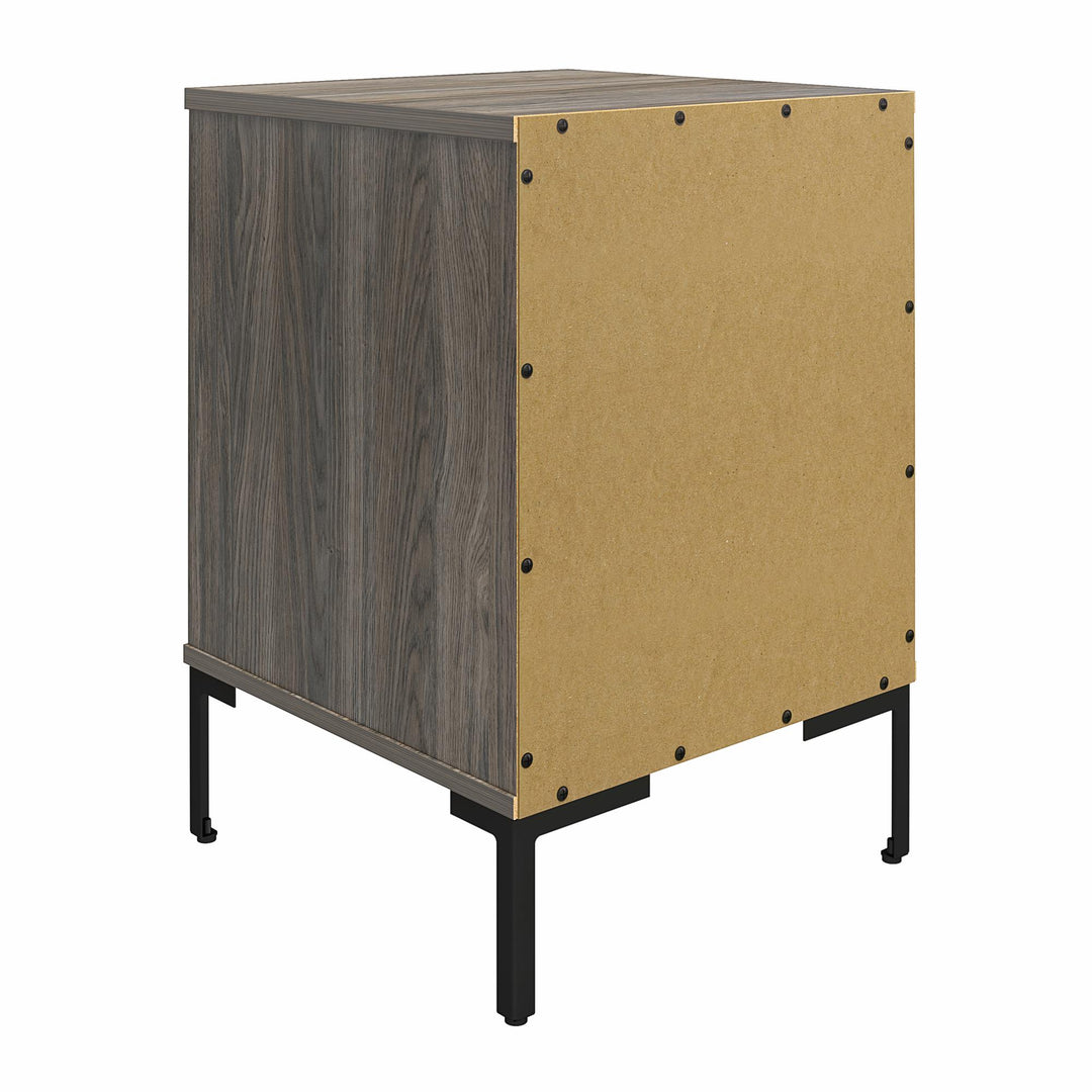 Flat-shipped modern Rolland Nightstand - Weathered Oak