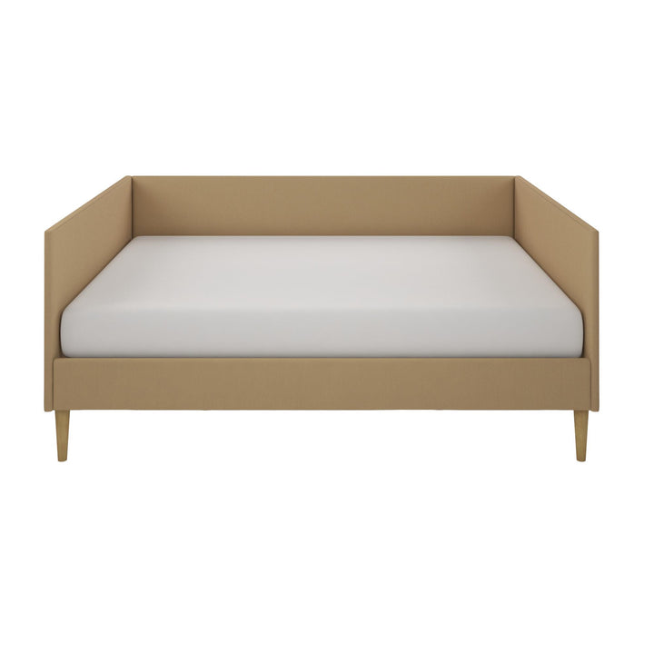 Franklin Mid Century Upholstered Daybed Contemporary Design - Tan Linen - Full