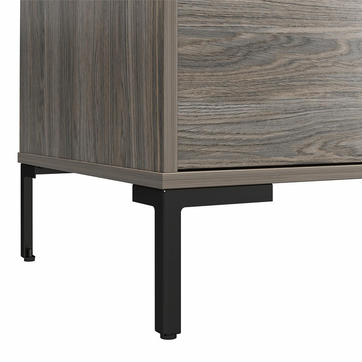 Rolland Wide 4 Drawer 2 Cubby Dresser - Weathered Oak
