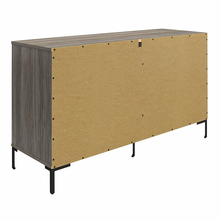 Rolland Wide 4 Drawer 2 Cubby Dresser - Weathered Oak
