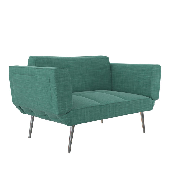Euro Futon with Magazine Storage with Multiple Seating Positions - Teal