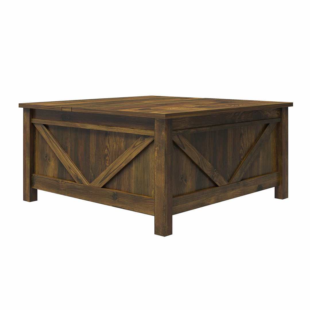 Coffee Table with Storage and Lift Top -  Rustic