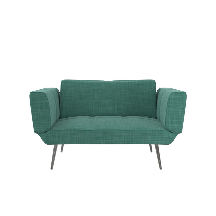 Euro Futon with Magazine Storage with Multiple Seating Positions - Teal