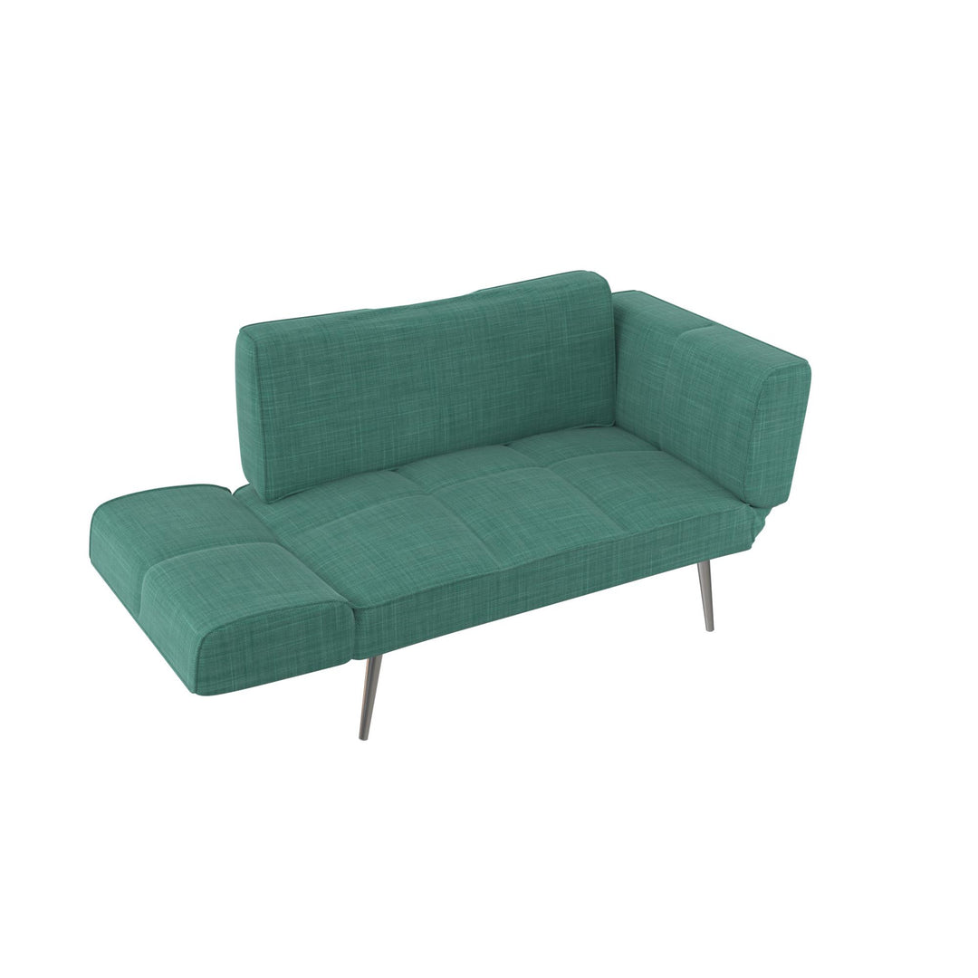 Euro Futon with Magazine Storage with Multiple Seating Positions - Teal