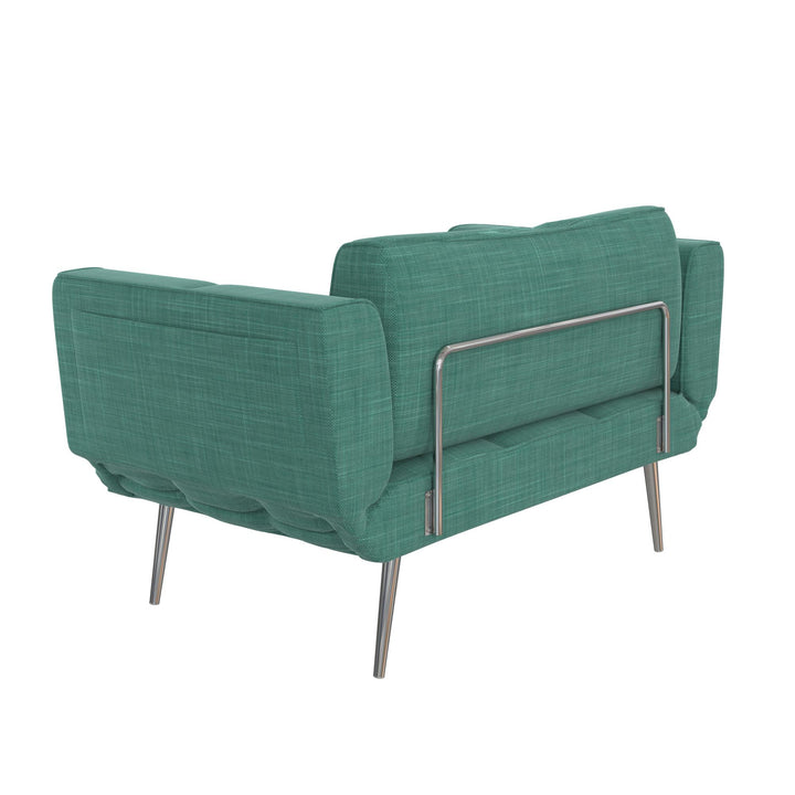 Euro Futon with Magazine Storage with Multiple Seating Positions - Teal