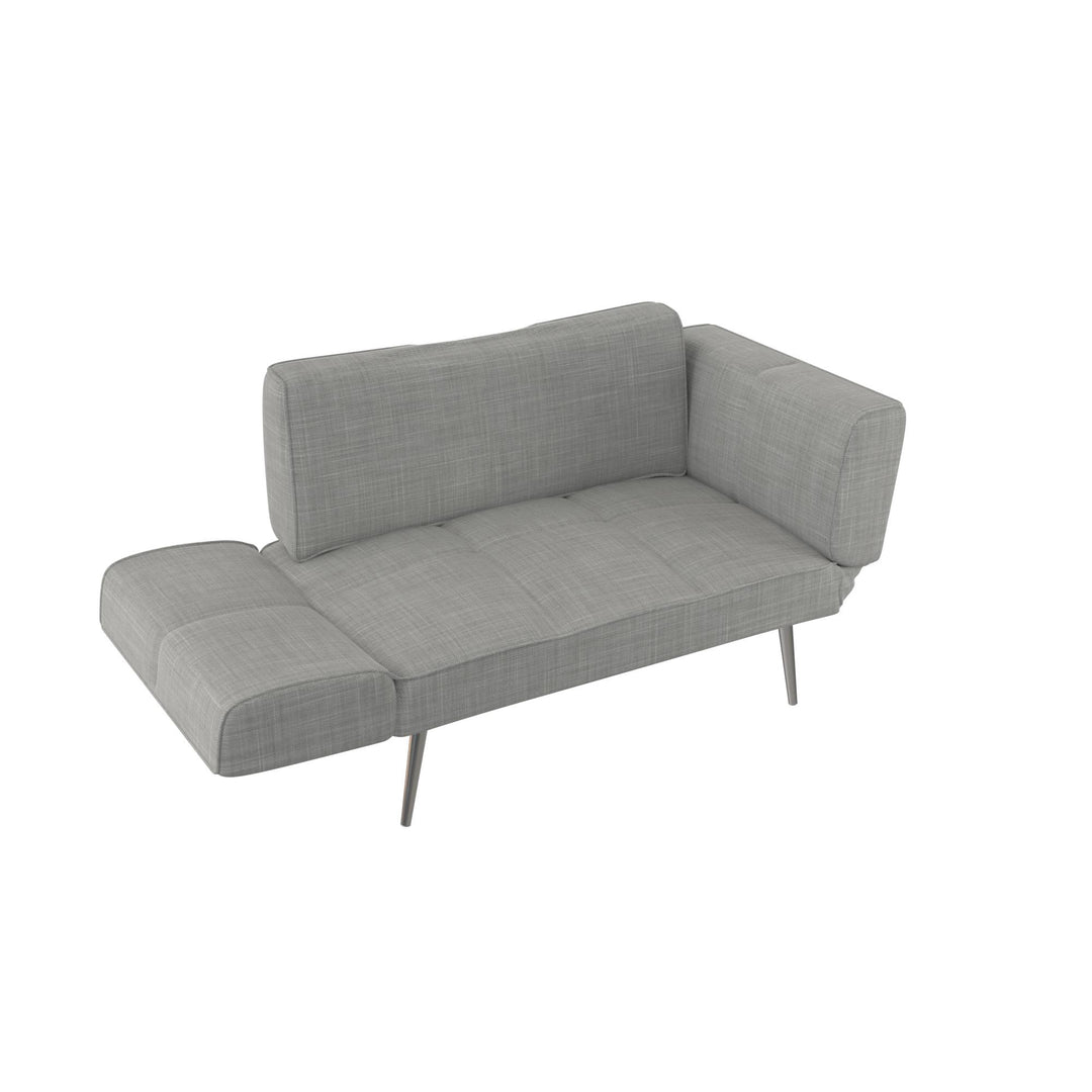 Euro Futon with Magazine Storage with Multiple Seating Positions - Light Gray