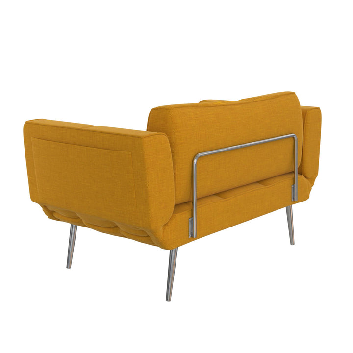Euro Futon with Magazine Storage with Multiple Seating Positions - Mustard