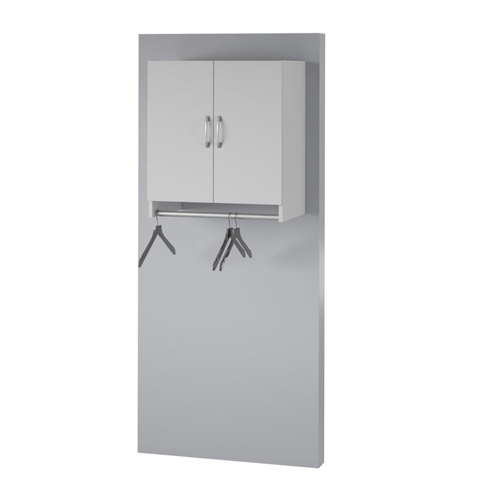Basin 2 Door Wall Storage Cabinet with Hanging Rod - Dove Gray