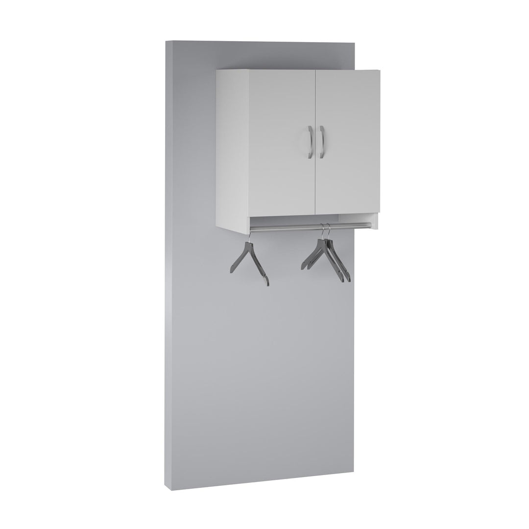 Basin 2 Door Wall Storage Cabinet with Hanging Rod - Dove Gray