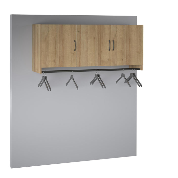 Basin 3 Door Wall Storage Cabinet with Hanging Rod - Natural