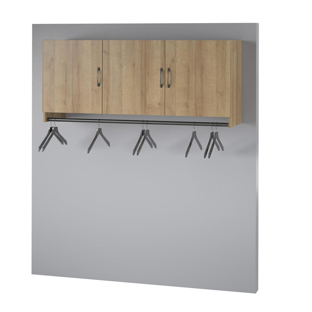 Basin 3 Door Wall Storage Cabinet with Hanging Rod - Natural