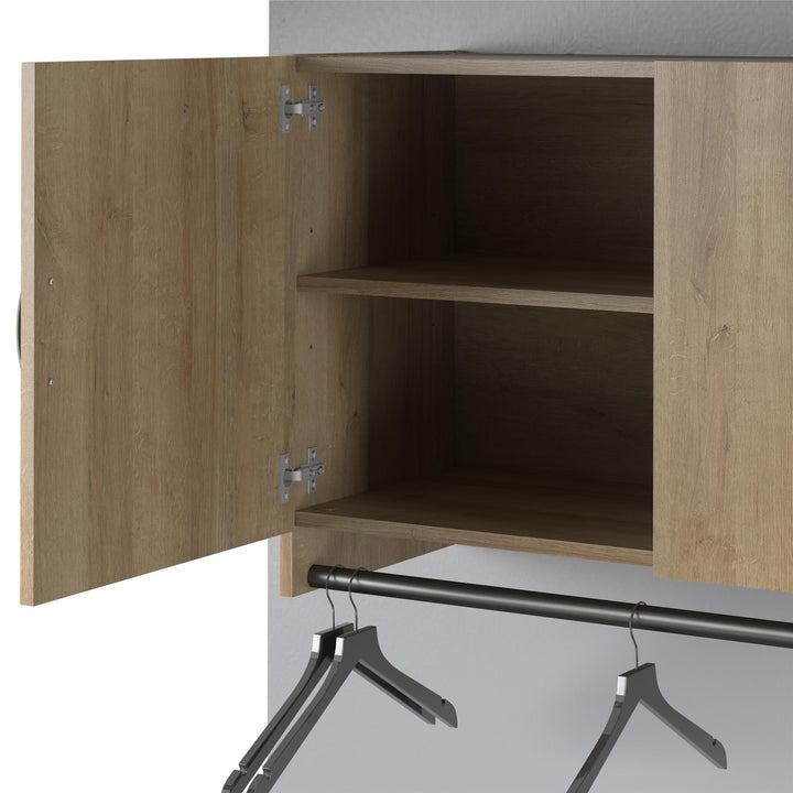 Basin 3 Door Wall Storage Cabinet with Hanging Rod - Natural