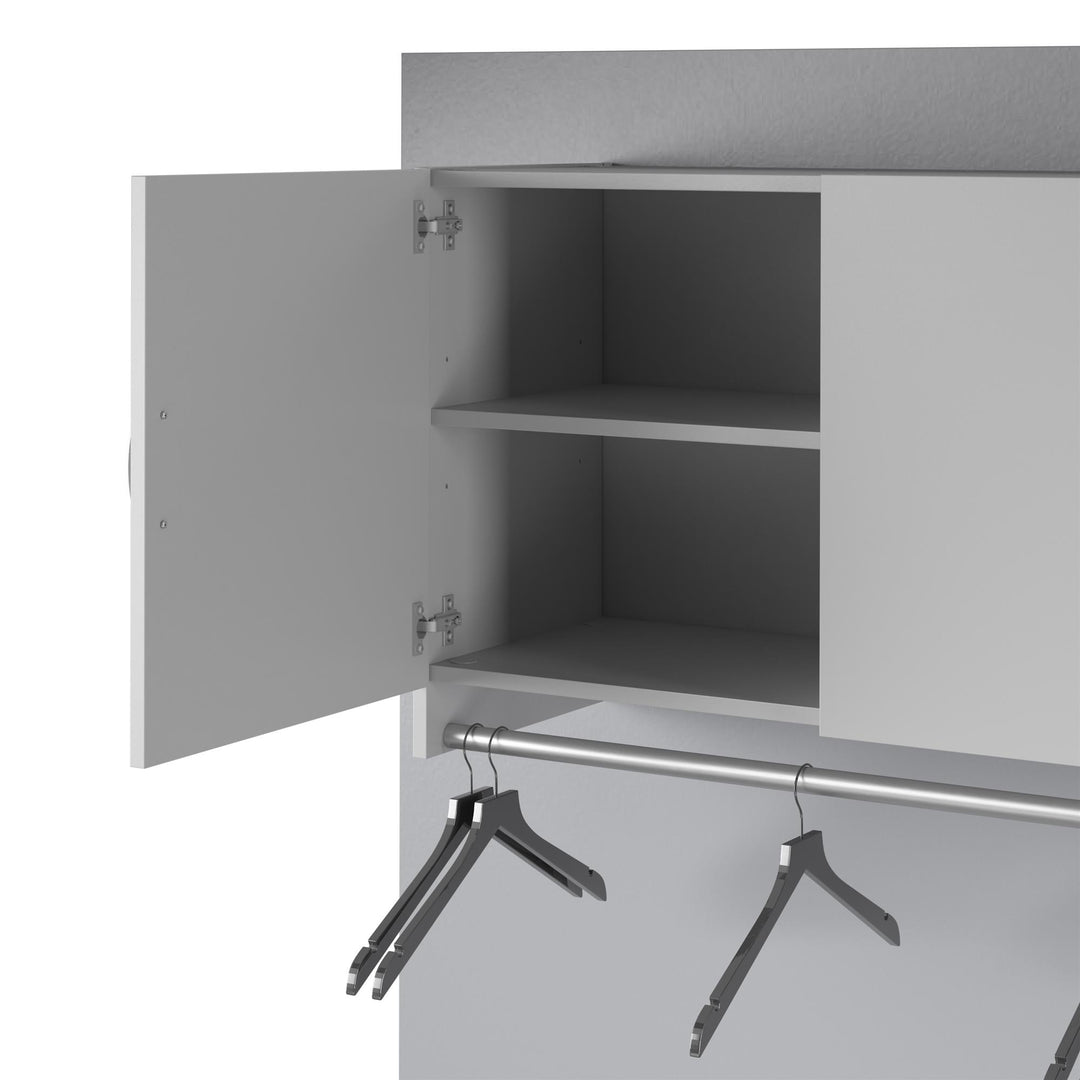 Basin 3 Door Wall Storage Cabinet with Hanging Rod - Dove Gray
