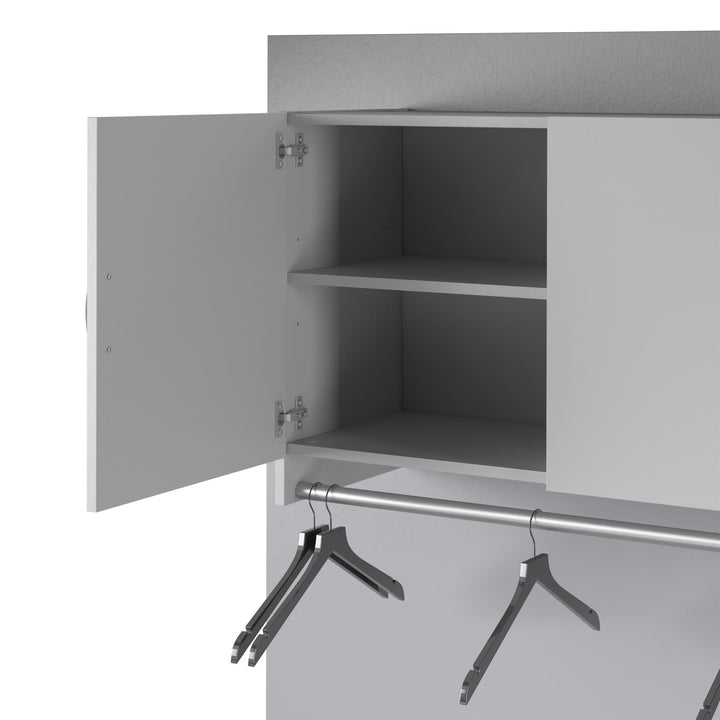 Basin 3 Door Wall Storage Cabinet with Hanging Rod - Dove Gray