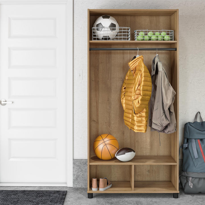 Basin 36" Wide Mudroom Storage Cabinet with Adjustable Shelving - Natural