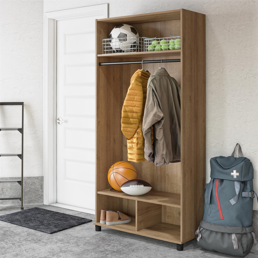 Basin 36" Wide Mudroom Storage Cabinet with Adjustable Shelving - Natural