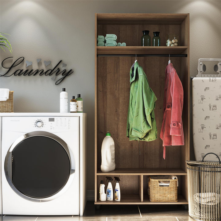 Basin 36" Wide Mudroom Storage Cabinet with Adjustable Shelving - Natural