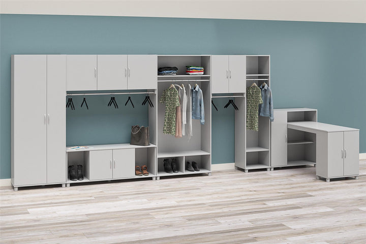 Basin 36" Wide Mudroom Storage Cabinet with Adjustable Shelving - Dove Gray