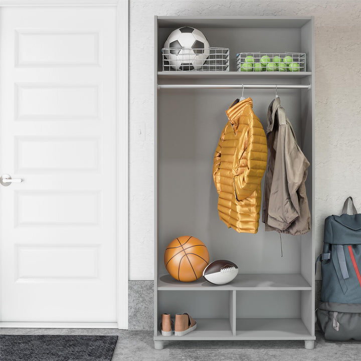 Basin 36" Wide Mudroom Storage Cabinet with Adjustable Shelving - Dove Gray