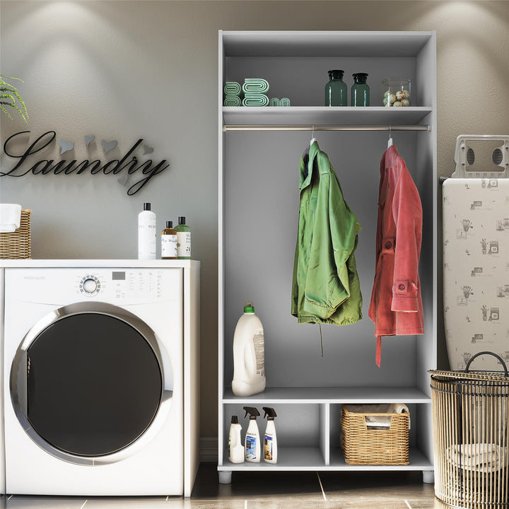 Basin 36" Wide Mudroom Storage Cabinet with Adjustable Shelving - Dove Gray