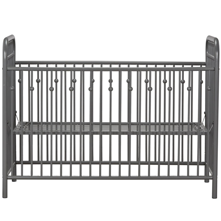 Monarch Hill Ivy Metal Crib Adjusts to 3 Different Heights - Gray